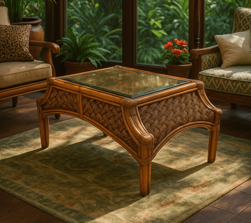 Rattan Coffee Table - Spice Islands Mauna Loa Brownwash