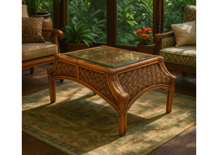 Rattan Coffee Table - Spice Islands Mauna Loa Brownwash
