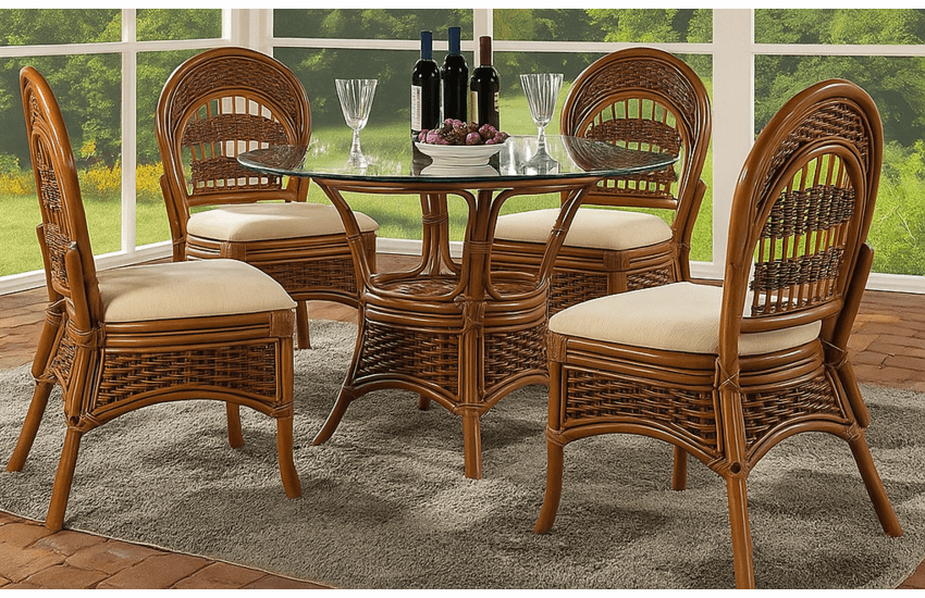 Rattan Dining Set: Tigre Bay Dining Set of 5