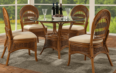 Rattan Dining Set: Tigre Bay Dining Set of 5
