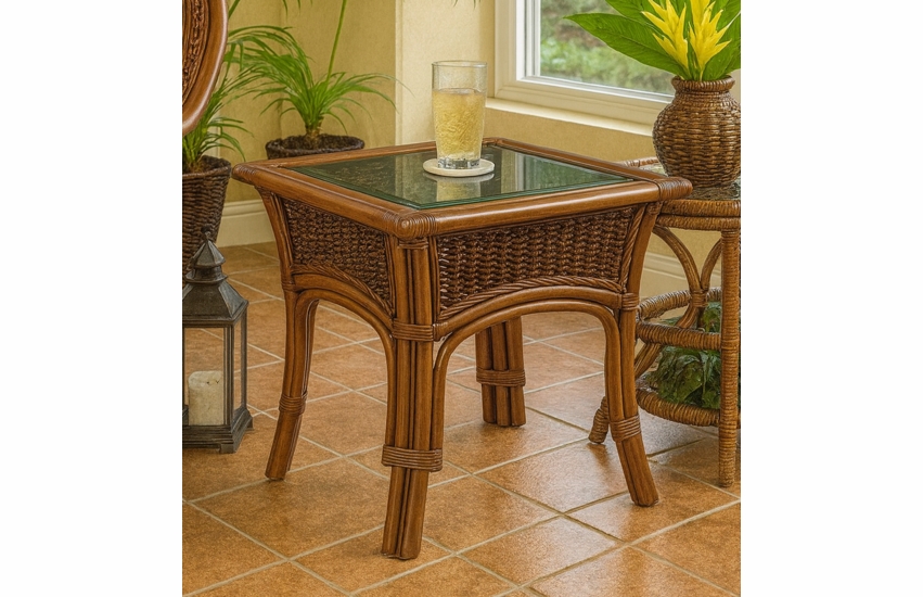 Rattan End Table - Tigre Bay