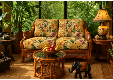 Rattan Loveseat - Maui Brownwash