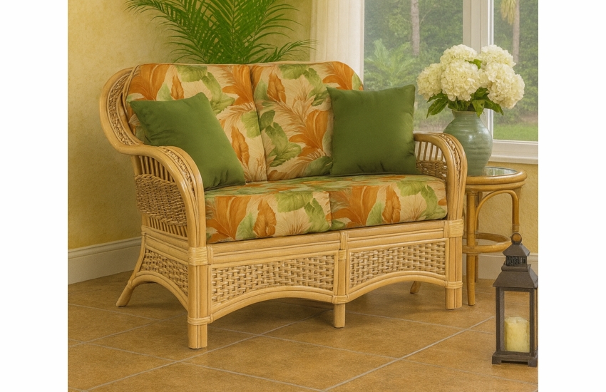 Rattan Loveseat: Tropical Breeze Collection