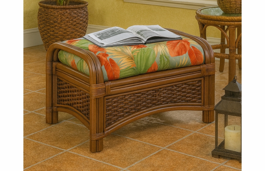 Rattan Ottoman - Tigre Bay