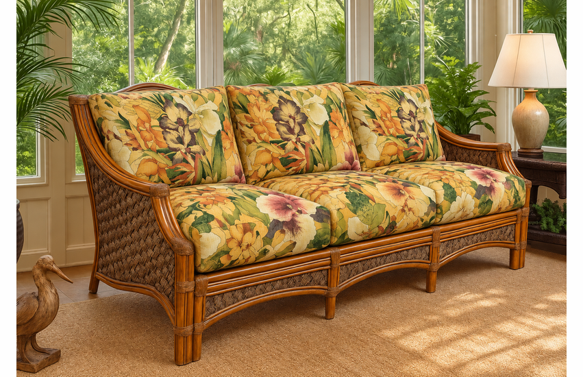 Rattan Sofa - Maui Brownwash