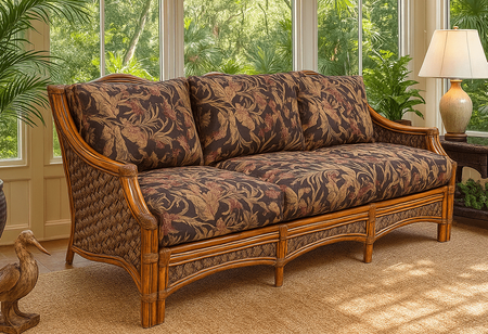 Rattan Sofa - Spice Islands Mauna Loa Brownwash