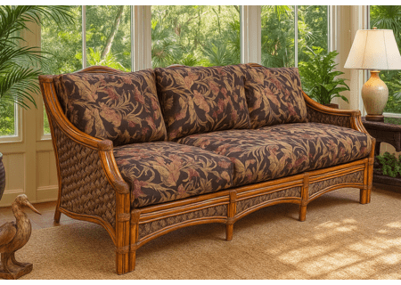 Rattan Sofa - Spice Islands Mauna Loa Brownwash