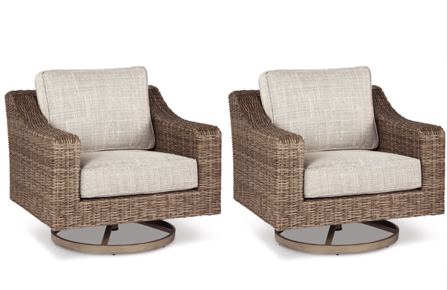 Roslyn Outdoor Wicker Swivel Chair Set of 2