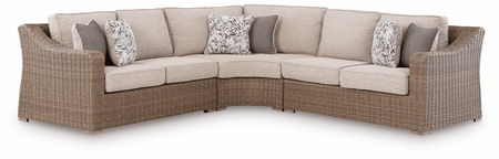 Roslyn   Outdoor Wicker 3 Piece Sectional