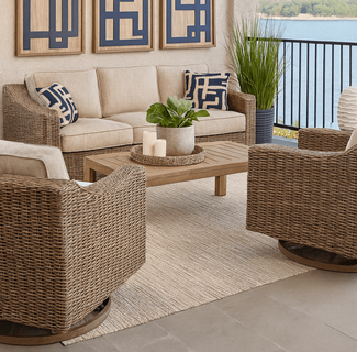 Roslyn Outdoor Wicker Sofa Set Of 3