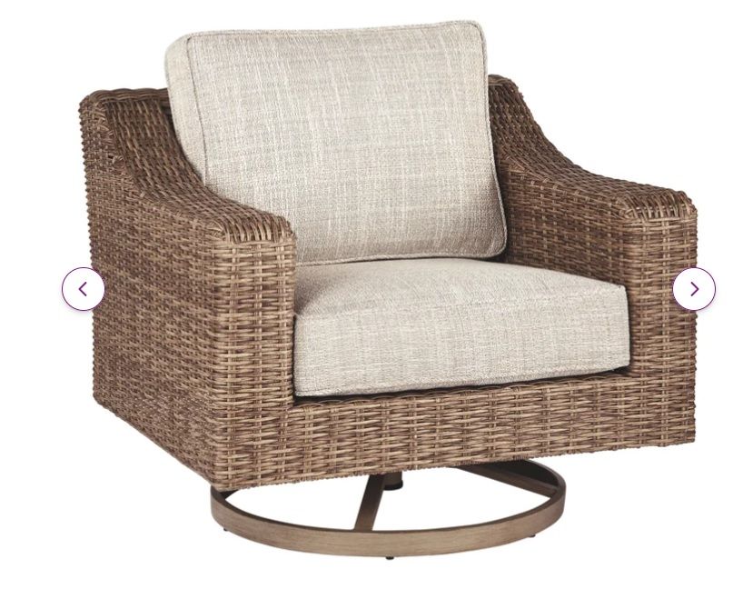 Roslyn Outdoor Wicker Swivel Chair Set of 2