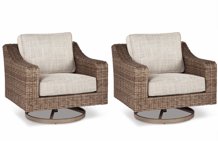 Roslyn Outdoor Wicker Swivel Chair Set of 2