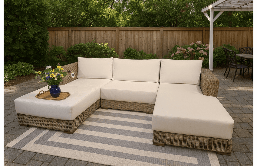 Santa Barbara Outdoor Wicker Sectional Set of 3  With Ultra thick cushions