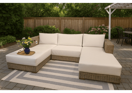 Santa Barbara Outdoor Wicker Sectional Set of 3  With Ultra thick cushions