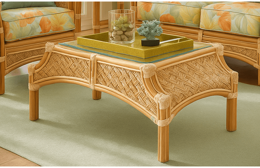 Seagrass Rattan Coffee Table - Ubud Grove Natural