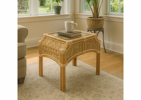 Seagrass Rattan End Table - Ubud Grove Natural