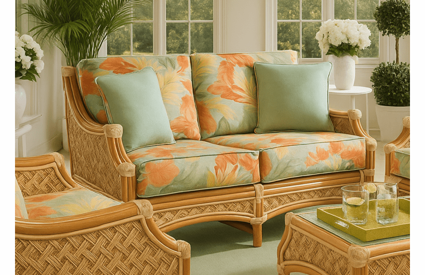 Seagrass Rattan Loveseat - Ubud Grove Natural