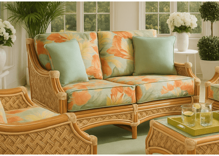 Seagrass Rattan Loveseat - Spice Islands Mauna Loa Natural
