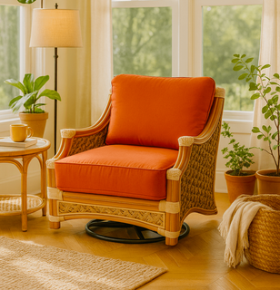 Seagrass Rattan Swivel Rocker- Spice Islands Mauna Loa Natural