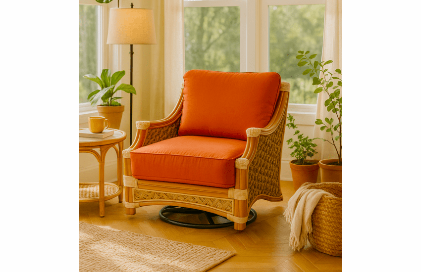 Seagrass Rattan Swivel Rocker- Ubud Grove Natural