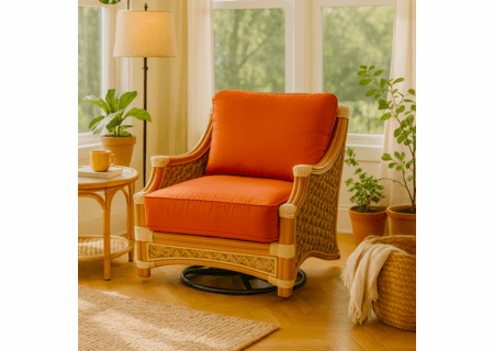 Seagrass Rattan Swivel Rocker- Ubud Grove Natural