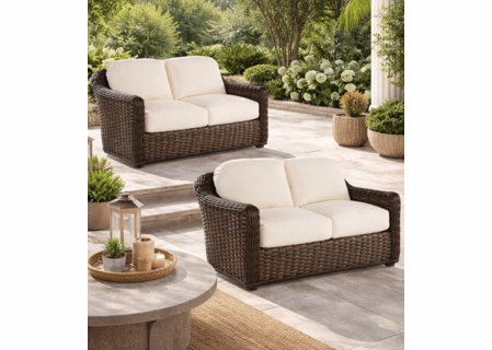 Set of 2 LaneVenture  Southampton Loveseats Available In Sandalwood finish only