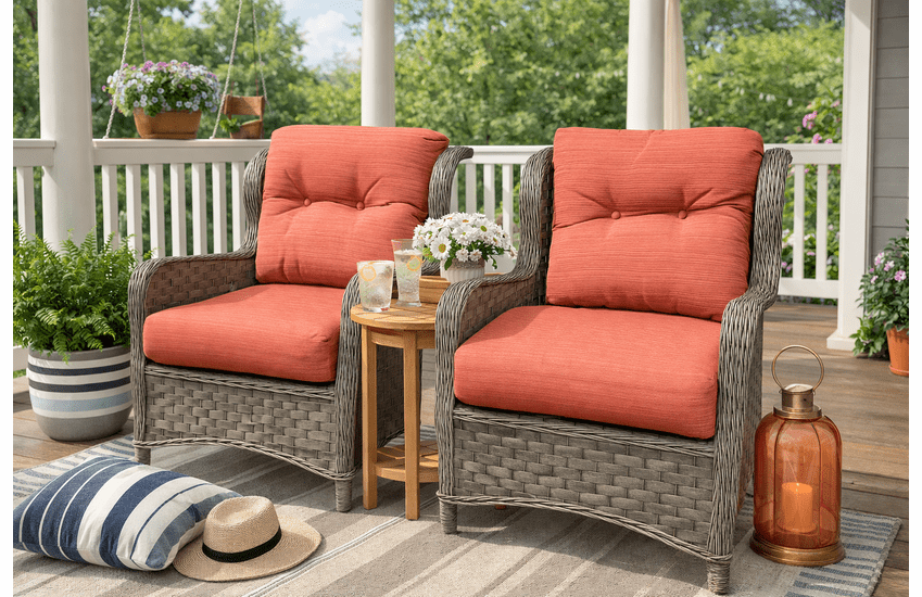 Set of 2 Outdoor Wing Chairs 