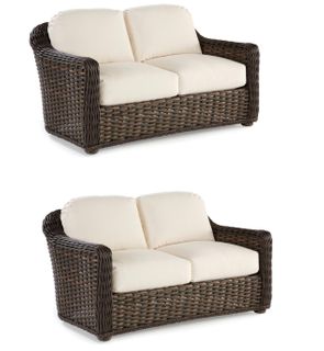 Set of 2 LaneVenture  Southampton Loveseats Available In Tuscan Brown 