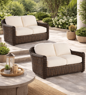 Set of 2 LaneVenture  Southampton Loveseats Available In Sandalwood finish only