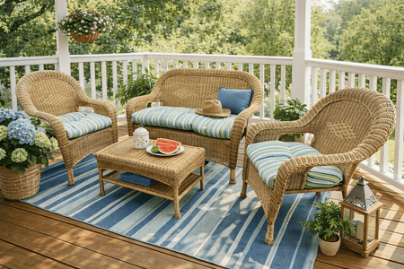 Outdoor Wicker Set of 4-Diamond Weave 