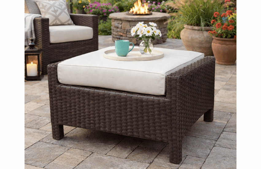 Sonoma Outdoor Wicker Ottoman Rectangular