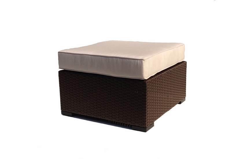 Sonoma outdoor Wicker Ottoman with cushion