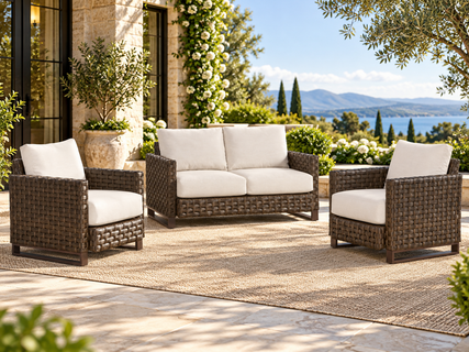 Sorrento Outdoor Wicker Set of 3: Loveseat and 2 Chairs