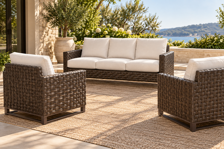 Sorrento Outdoor Wicker Set of 3: Sofa and 2 Chairs