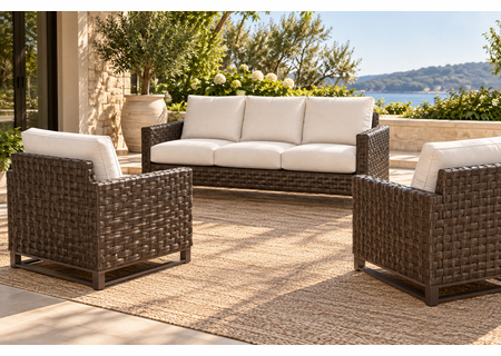 Sorrento Outdoor Wicker Set of 3: Sofa and 2 Chairs