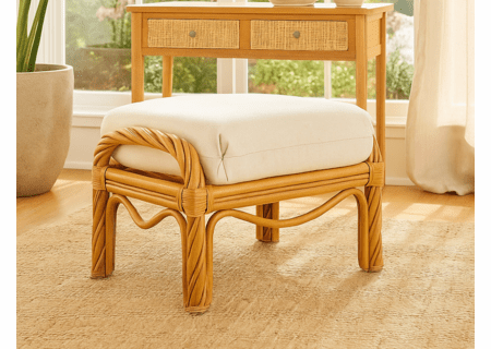 Maui Rattan Ottoman