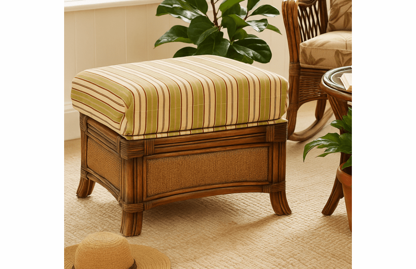 Clearwater Rattan Ottoman
