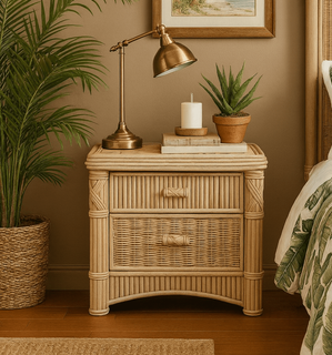 St. Thomas Rattan 2 Drawer Nightstand