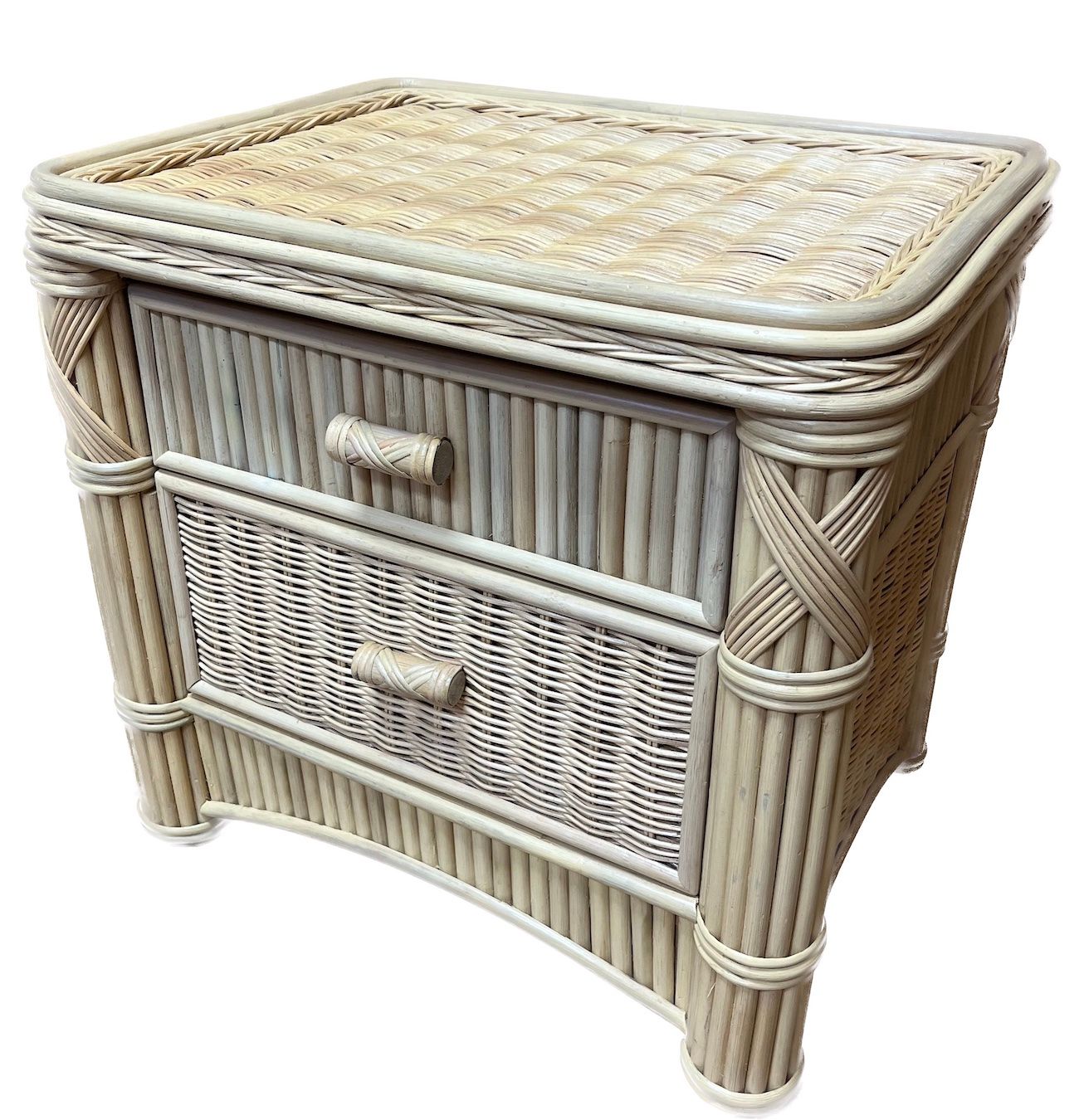 St. Thomas Rattan 2 Drawer Nightstand