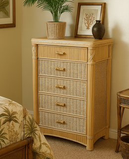 St. Thomas Rattan 5 Drawer Chest