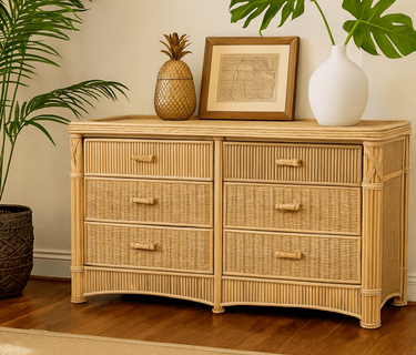 St. Thomas Rattan 6 Drawer Dresser