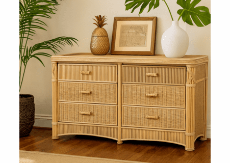 St. Thomas Rattan 6 Drawer Dresser