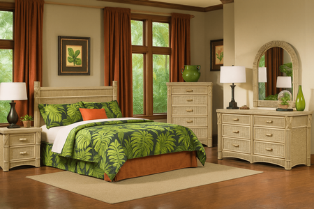 St. Thomas Rattan Bedroom Set of 3