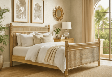 St. Thomas Rattan King Complete Bed
