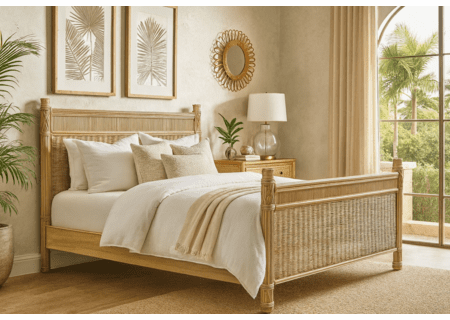 St. Thomas Rattan King Complete Bed
