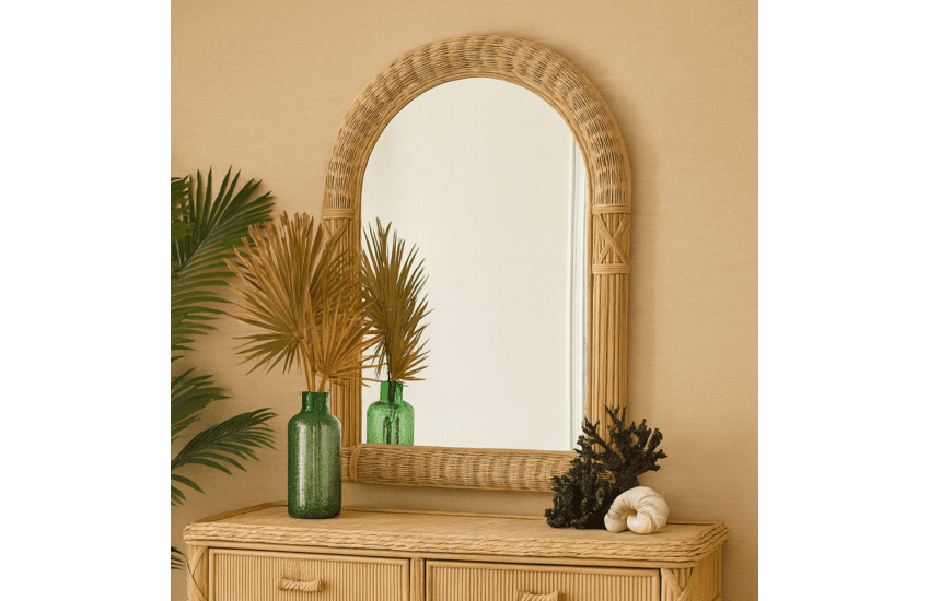 St. Thomas Rattan Mirror