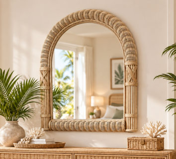 St. Thomas Rattan Mirror
