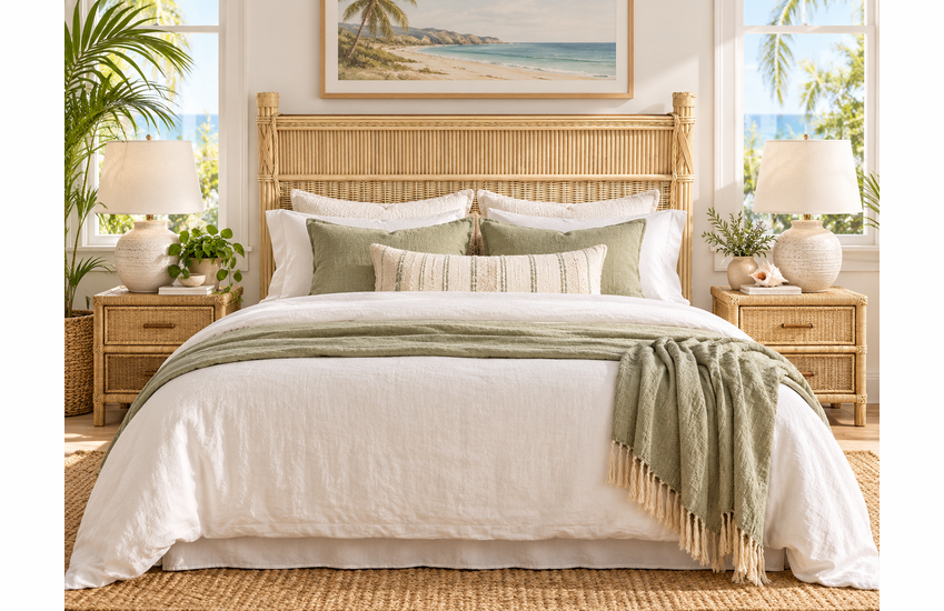 St. Thomas Rattan Queen Headboard