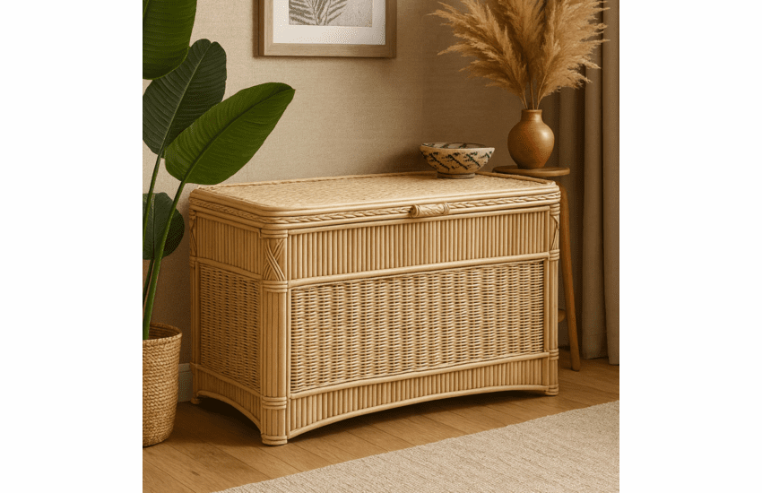 St Thomas Rattan Storage Trunk