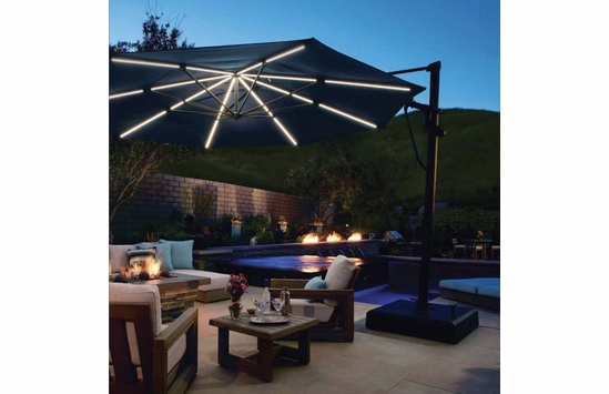 Starlux AKZ PLUS Cantilever Lighted Umbrella - 13 Foot with Highest Quality  Base Included...